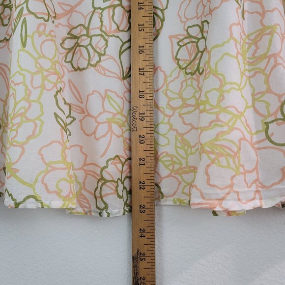 VTG USA Womens Pastel Garden Floral Midi Skirt Sz 4 Lined Cottagecore Coquette - Picture 7 of 11